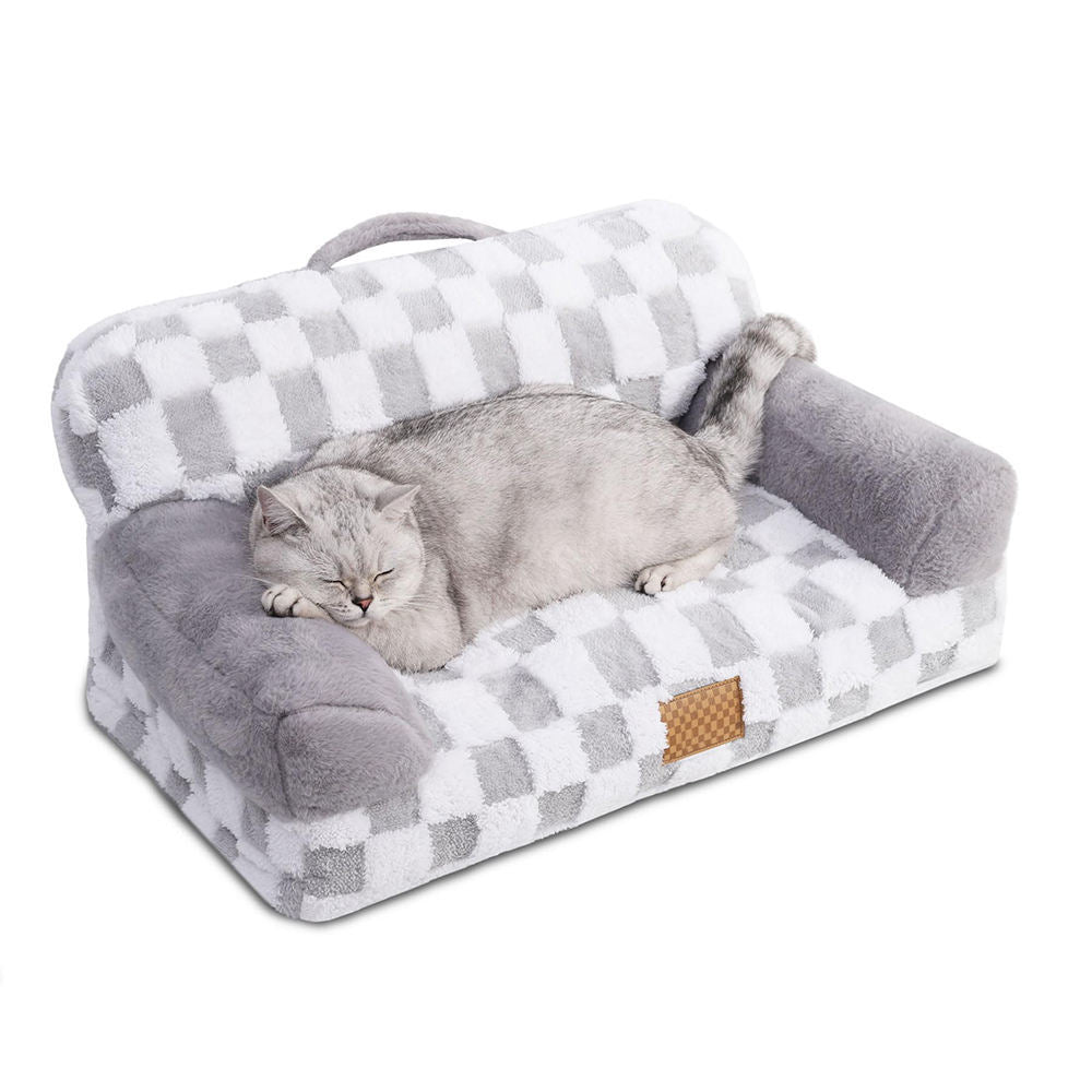 Luxury Solid Leather Fur Pet Bed
