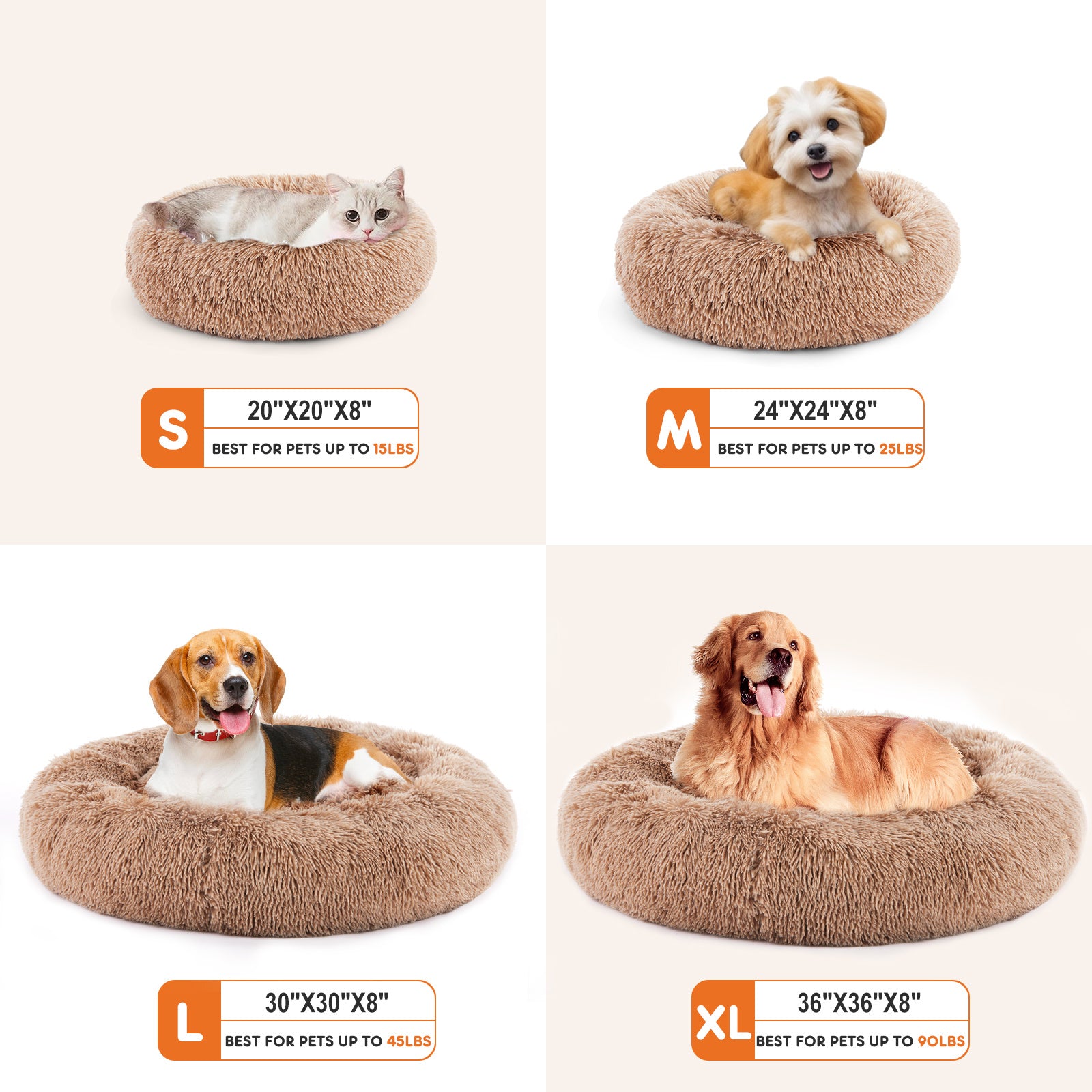 Anti-Slip Round Fluffy Bed