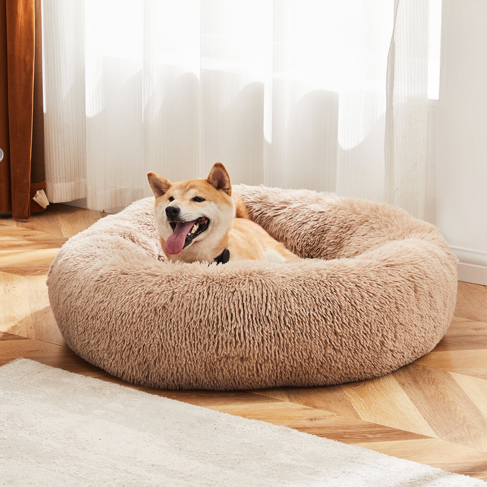 Anti-Slip Round Fluffy Bed