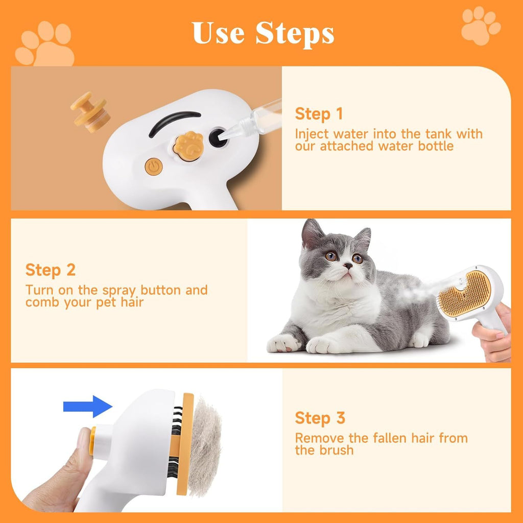 3-in-1 Pet Steam Brush