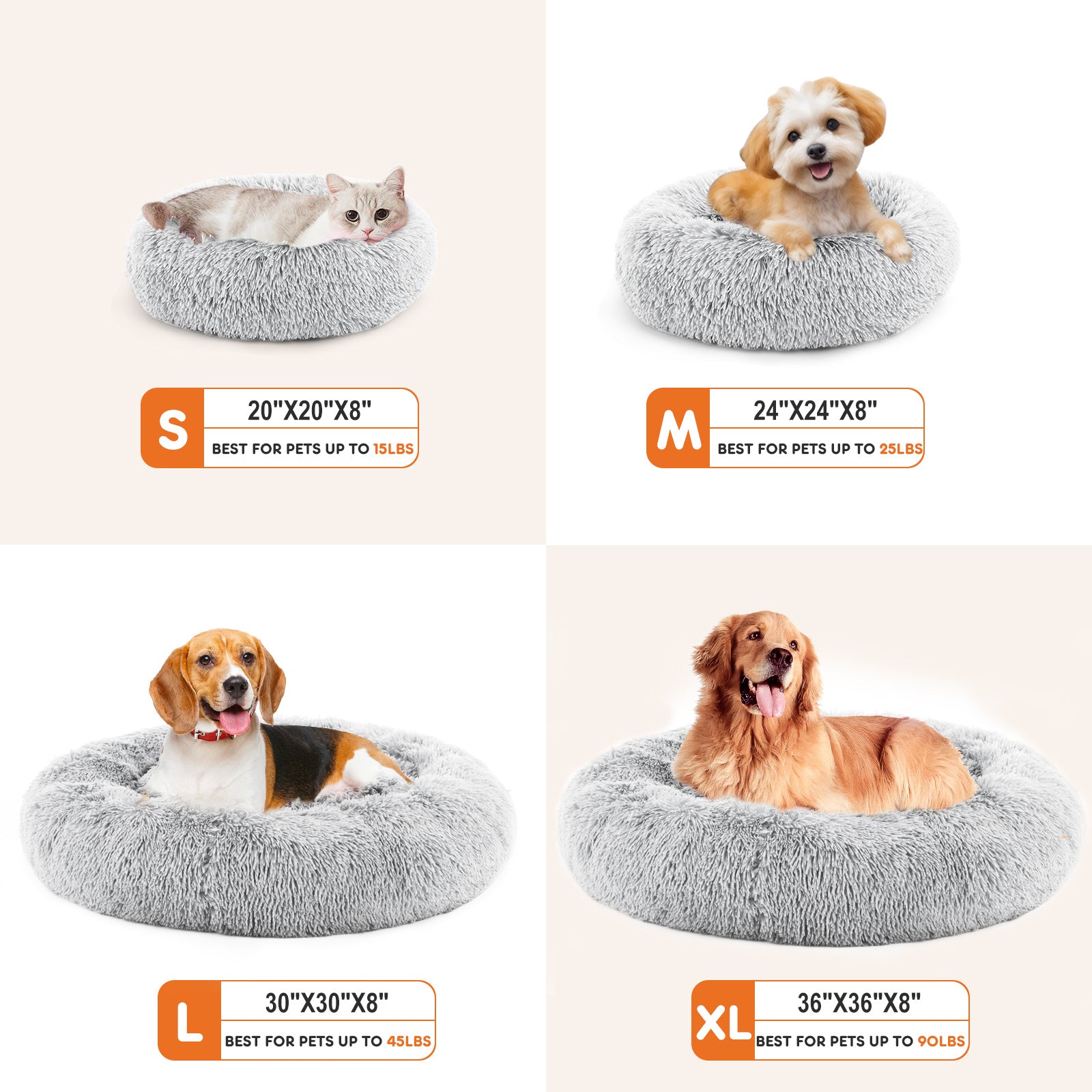 Anti-Slip Round Fluffy Bed