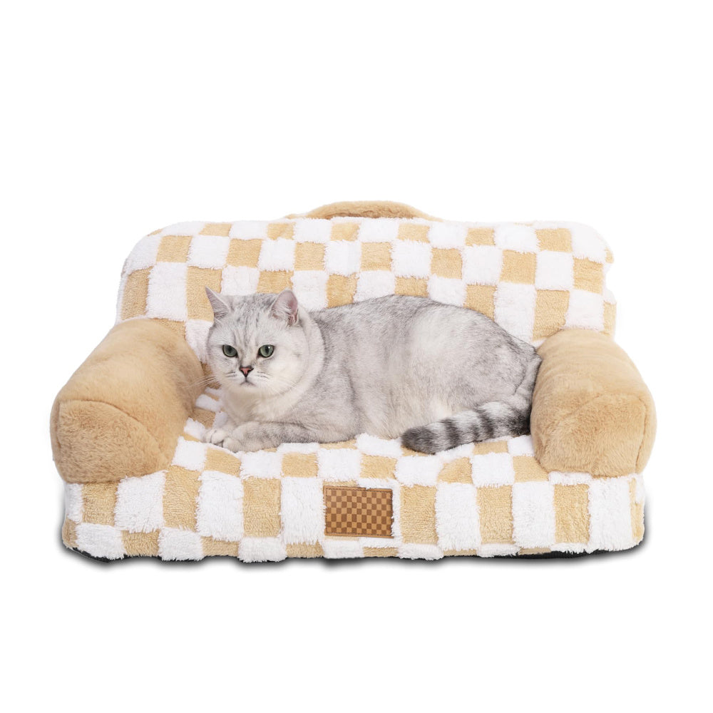 Luxury Solid Leather Fur Pet Bed